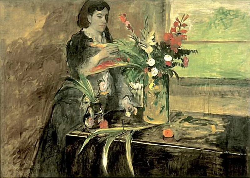 Estelle Musson De Gas che dispone i fiori